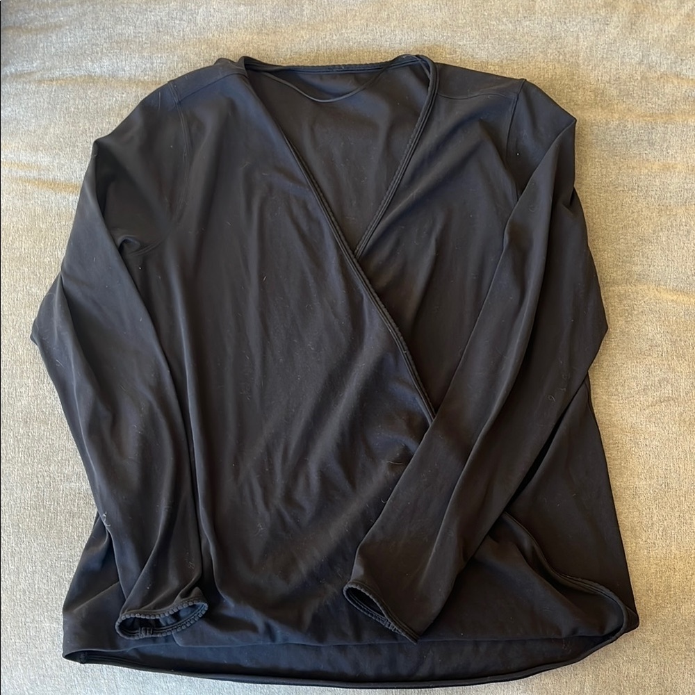Lululemon Athletica Black Long Sleeve Wrap Blouse